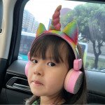 Wholesale Bluetooth Wireless Fashion Glitter Jewel Unicorn Foldable Headphone Headset with Built in Mic for Adults Children Work Home School for Universal Cell Phones, Laptop, Tablet, and More (Pink)